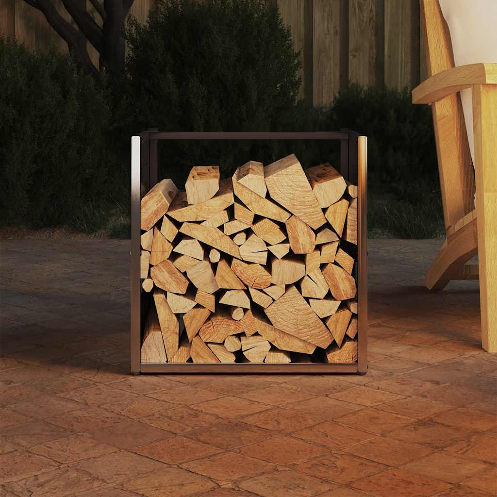 vidaXL Stojak na drewno opałowe 40x40x40 cm Stal nierdzewna