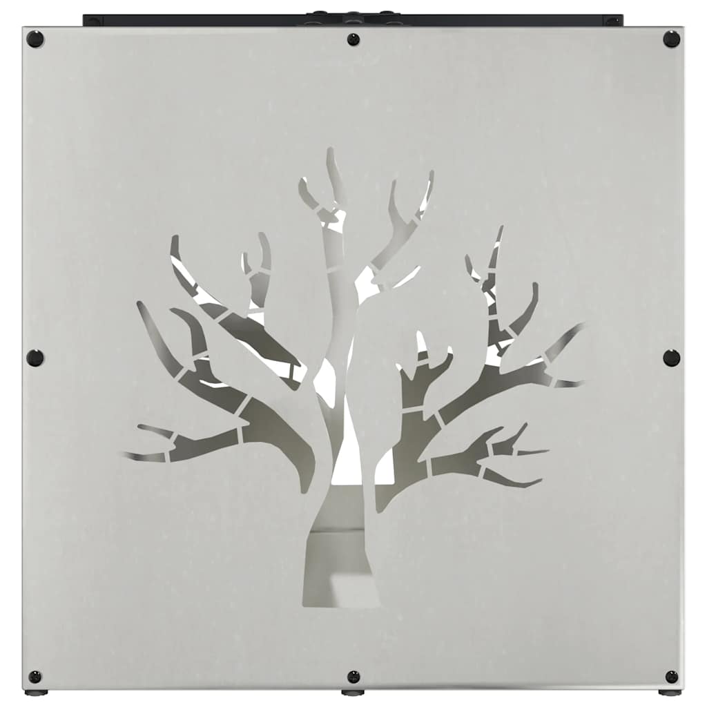 vidaXL Stojak na drewno opałowe 40x40x40 cm Stal nierdzewna
