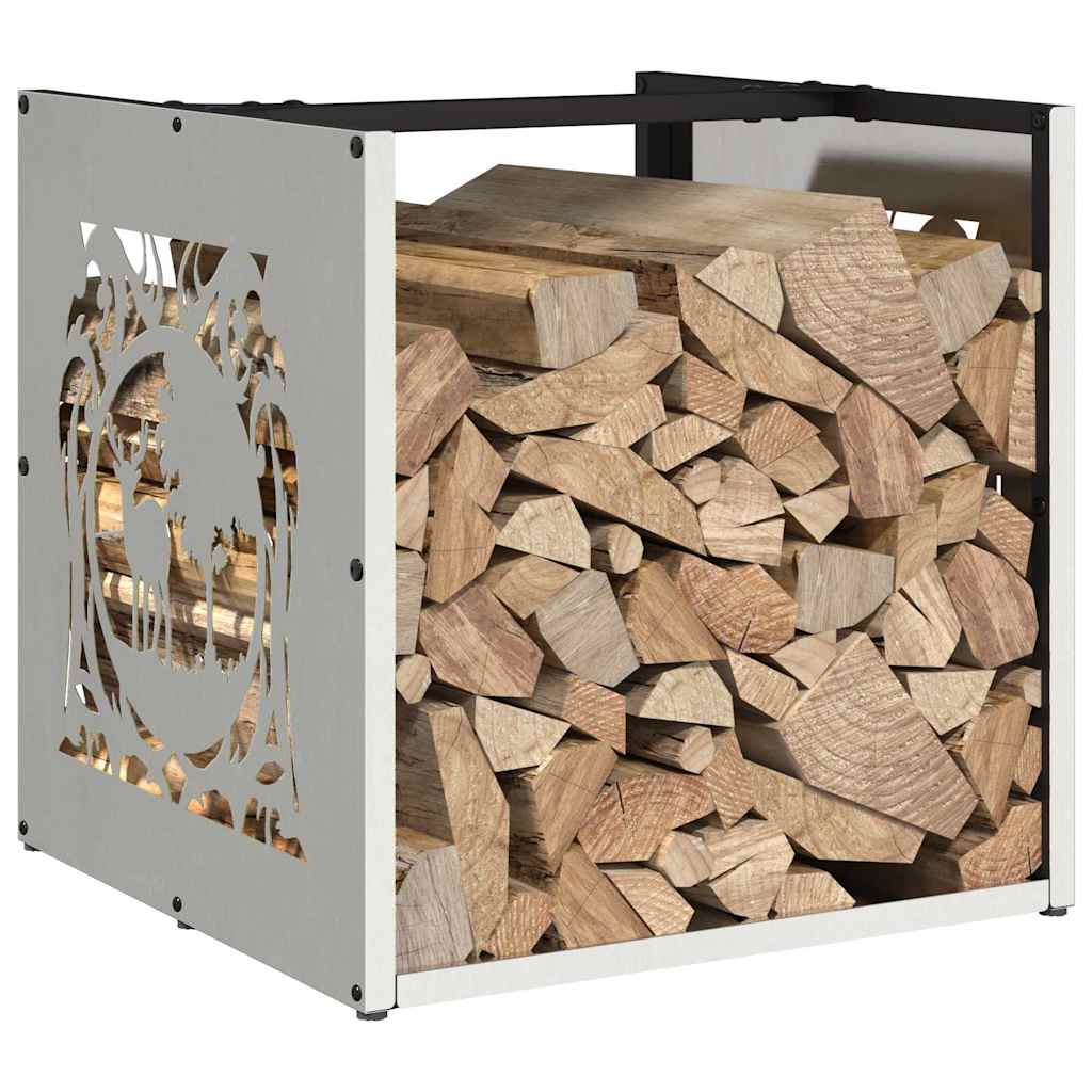 vidaXL Stojak na drewno opałowe 40x40x40 cm Stal nierdzewna