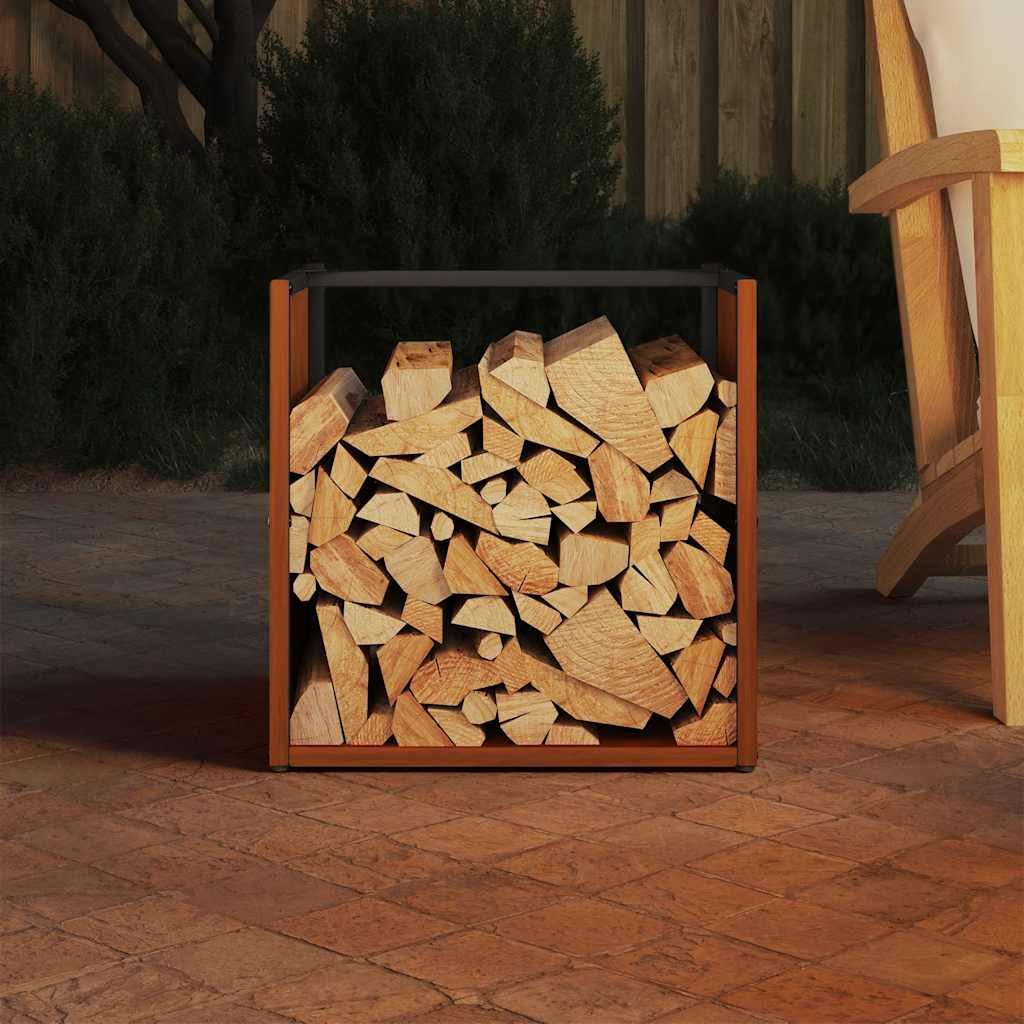 vidaXL Stojak na drewno opałowe 40x40x40 cm Stal nierdzewna