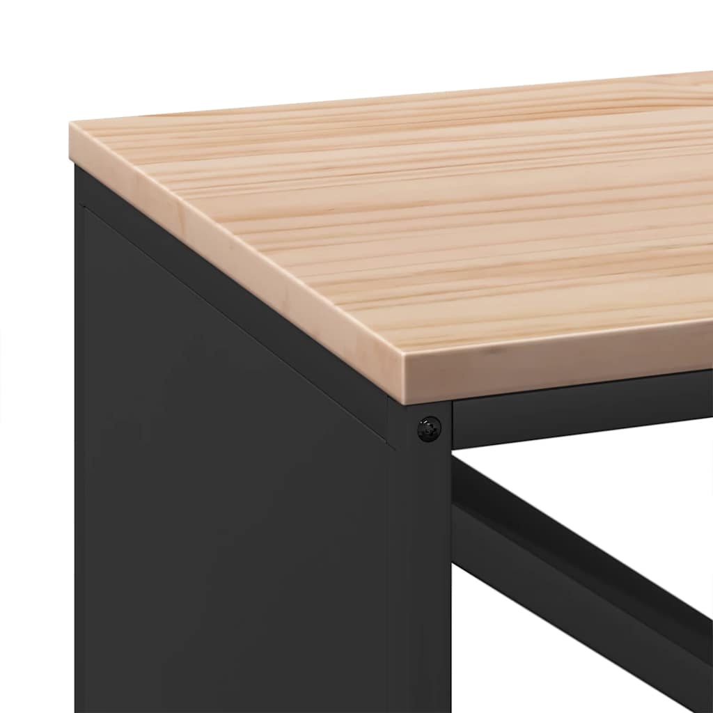 vidaXL Stojak na drewno opałowe z drewnianym blatem, 100,5x35,5x40 cm