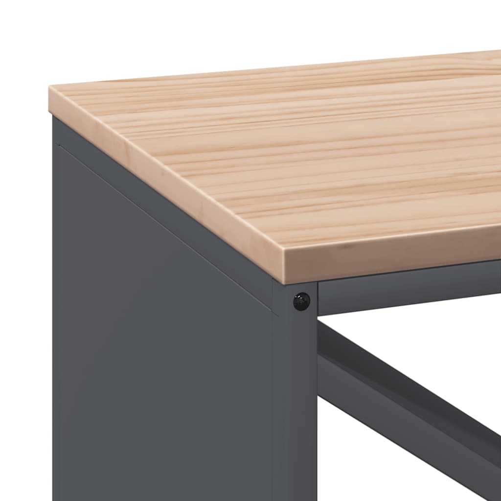 vidaXL Stojak na drewno opałowe z drewnianym blatem, 100,5x35,5x40 cm