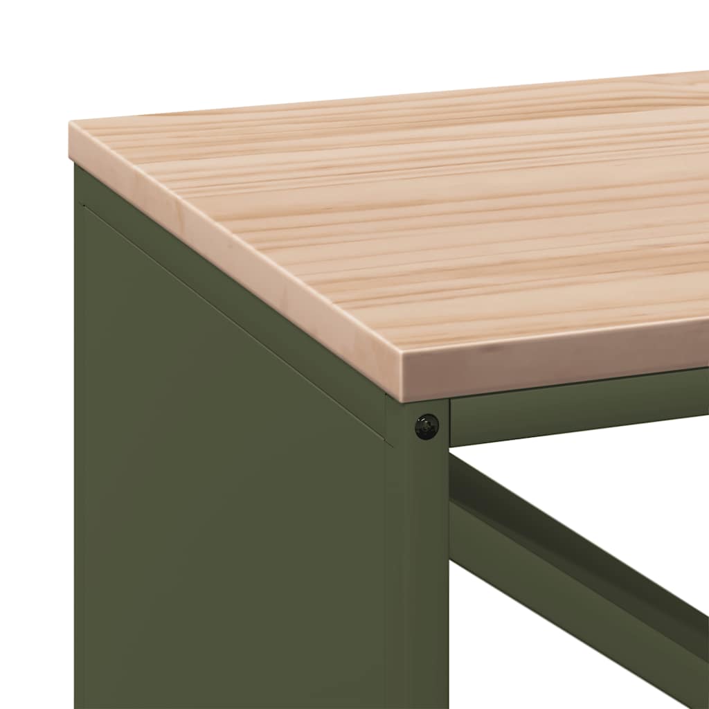 vidaXL Stojak na drewno opałowe z drewnianym blatem, 100,5x35,5x40 cm