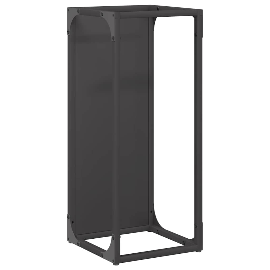 vidaXL Stojak na drewno opałowe czarny 25x25x60 cm