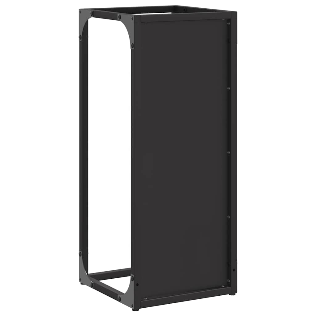 vidaXL Stojak na drewno opałowe czarny 25x25x60 cm
