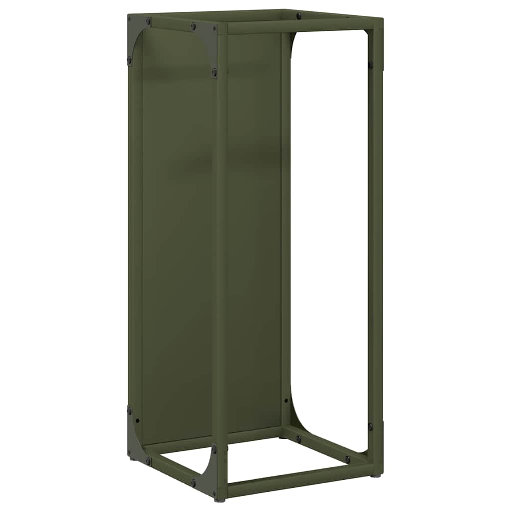 vidaXL Stojak na drewno opałowe Oliwkowy Zielony 25x25x60 cm
