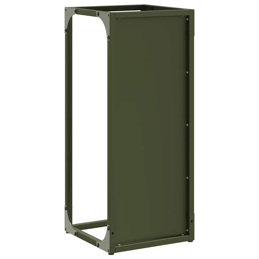 vidaXL Stojak na drewno opałowe Oliwkowy Zielony 25x25x60 cm