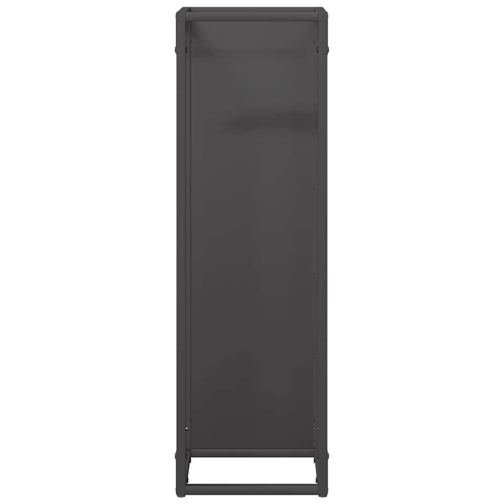 vidaXL Stojak na drewno opałowe czarny 25x25x80 cm