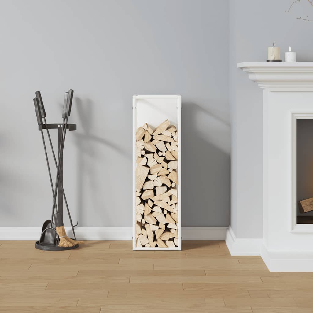 vidaXL Stojak na drewno opałowe biały 25x25x80 cm