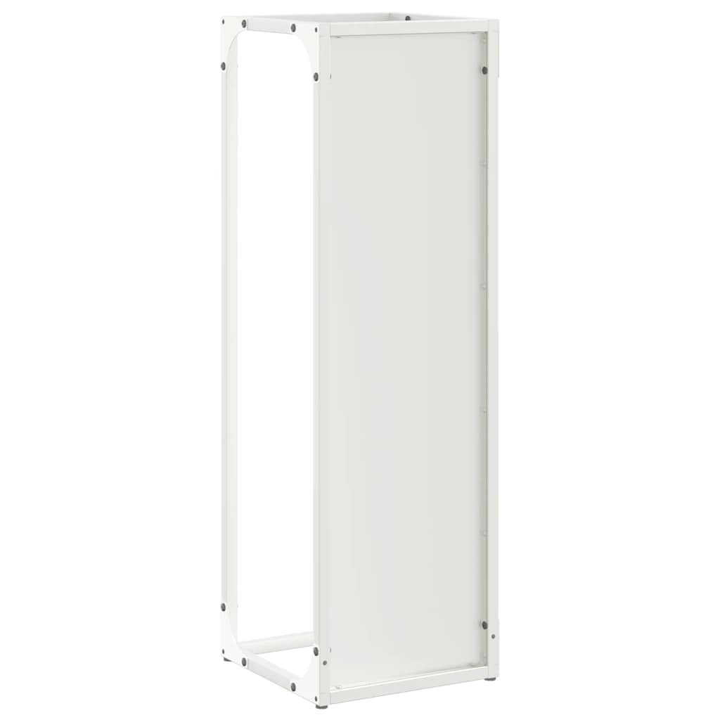 vidaXL Stojak na drewno opałowe biały 25x25x80 cm