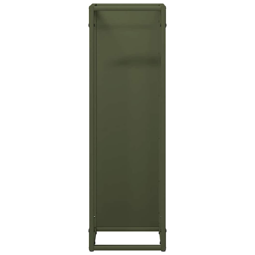 vidaXL Stojak na drewno opałowe Oliwkowy Zielony 25x25x80 cm