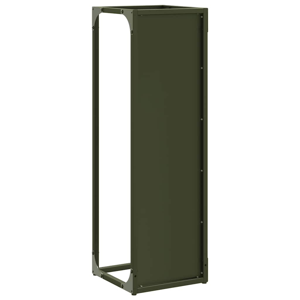 vidaXL Stojak na drewno opałowe Oliwkowy Zielony 25x25x80 cm