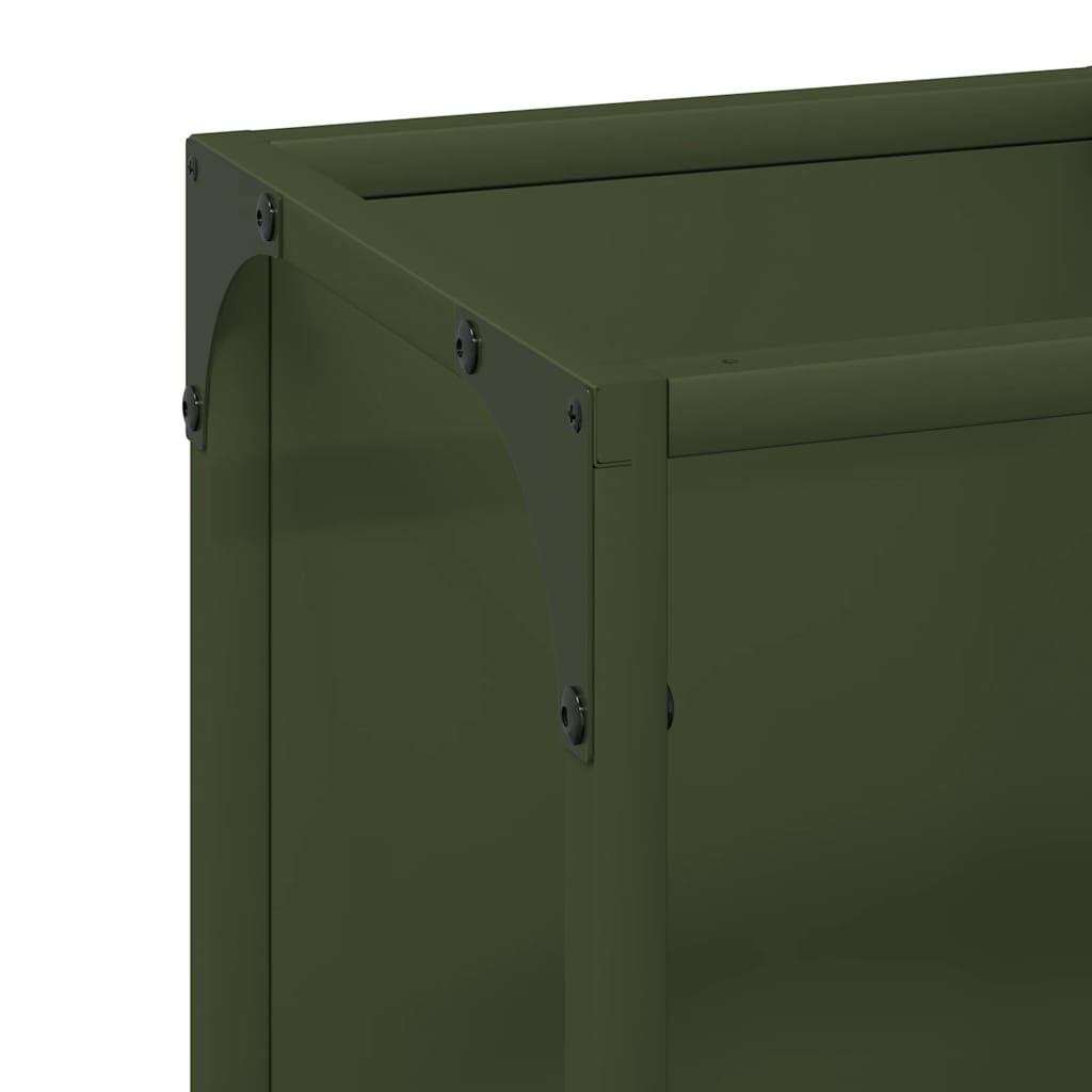 vidaXL Stojak na drewno opałowe Oliwkowy Zielony 25x25x80 cm