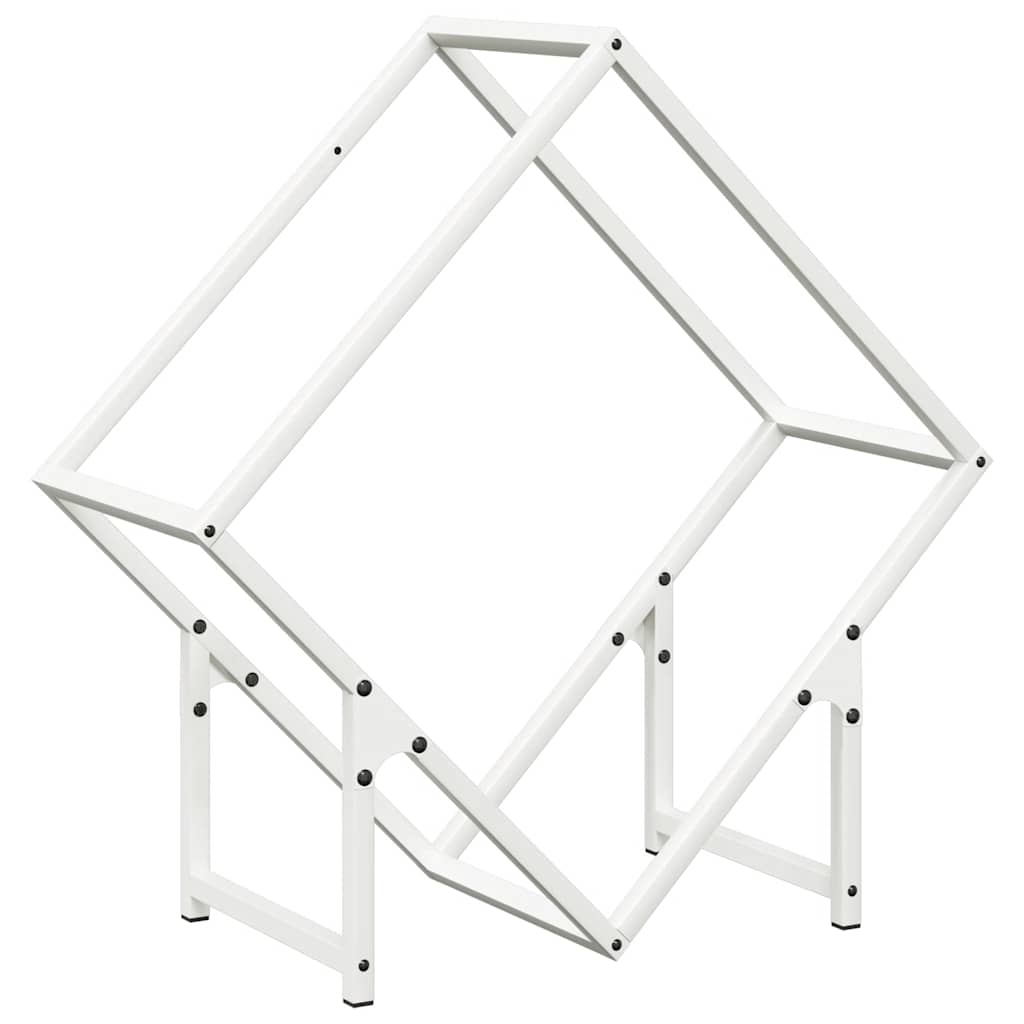 vidaXL Stojak na drewno opałowe biały 60x25x60 cm