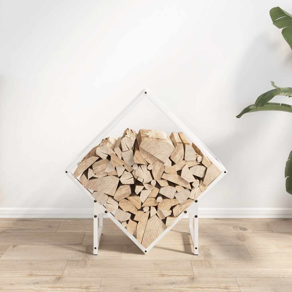 vidaXL Stojak na drewno opałowe biały 60x25x60 cm