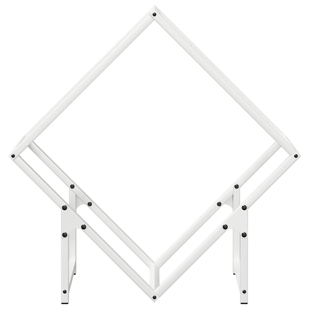 vidaXL Stojak na drewno opałowe biały 60x25x60 cm