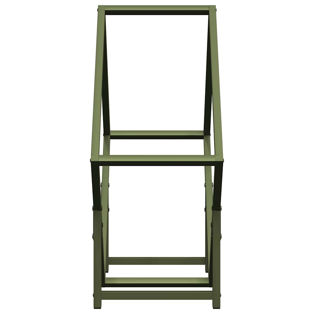 vidaXL Stojak na drewno opałowe Oliwkowo-zielony 60x25x60 cm