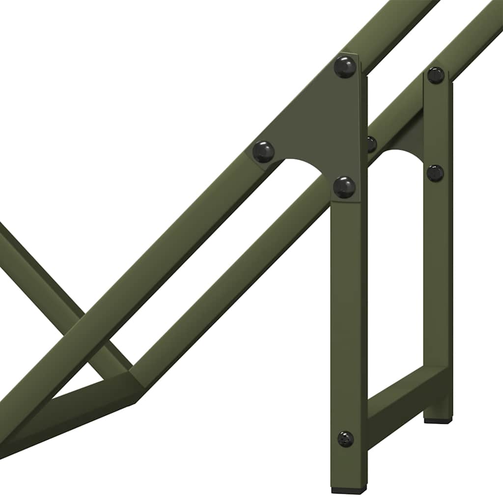 vidaXL Stojak na drewno opałowe Oliwkowo-zielony 60x25x60 cm