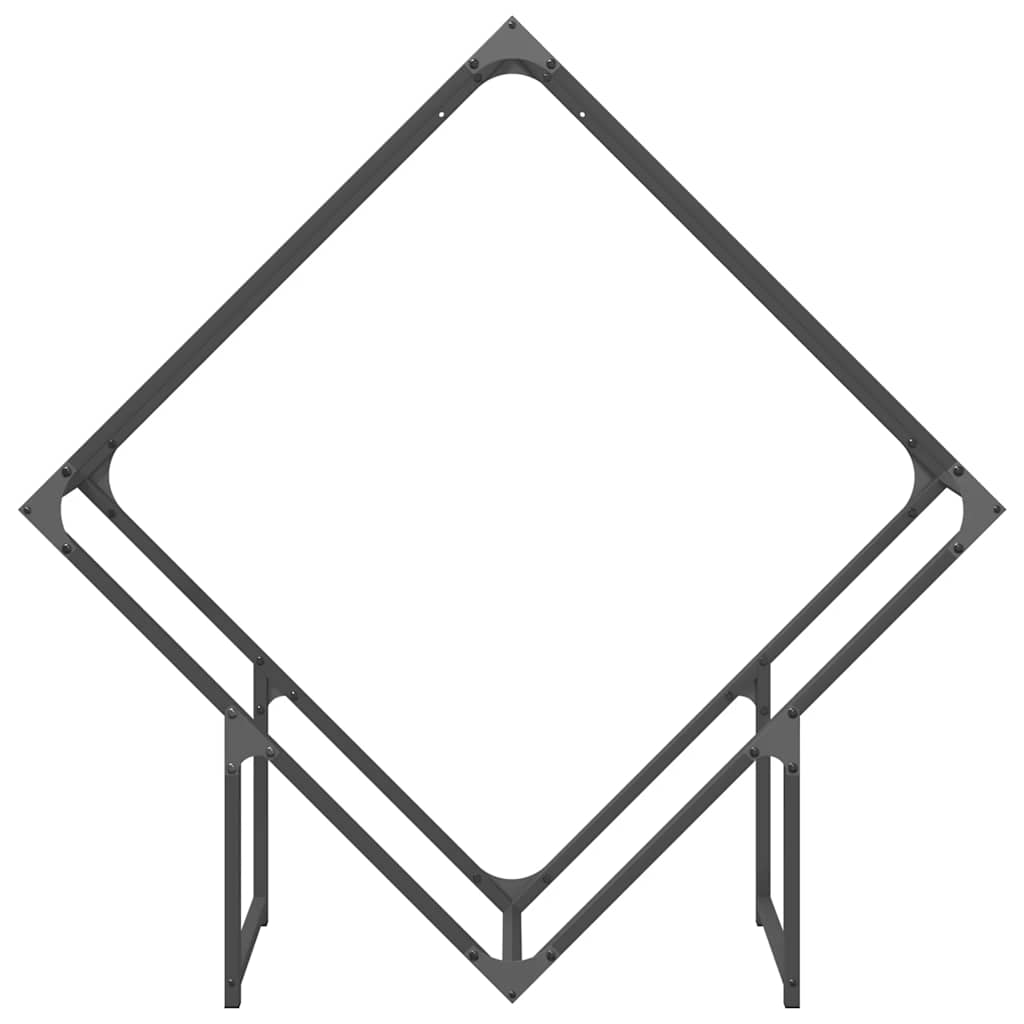 vidaXL Stojak na drewno opałowe czarny 100x25x100 cm
