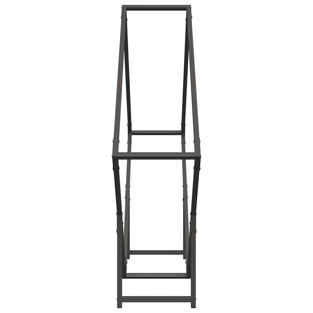 vidaXL Stojak na drewno opałowe czarny 100x25x100 cm