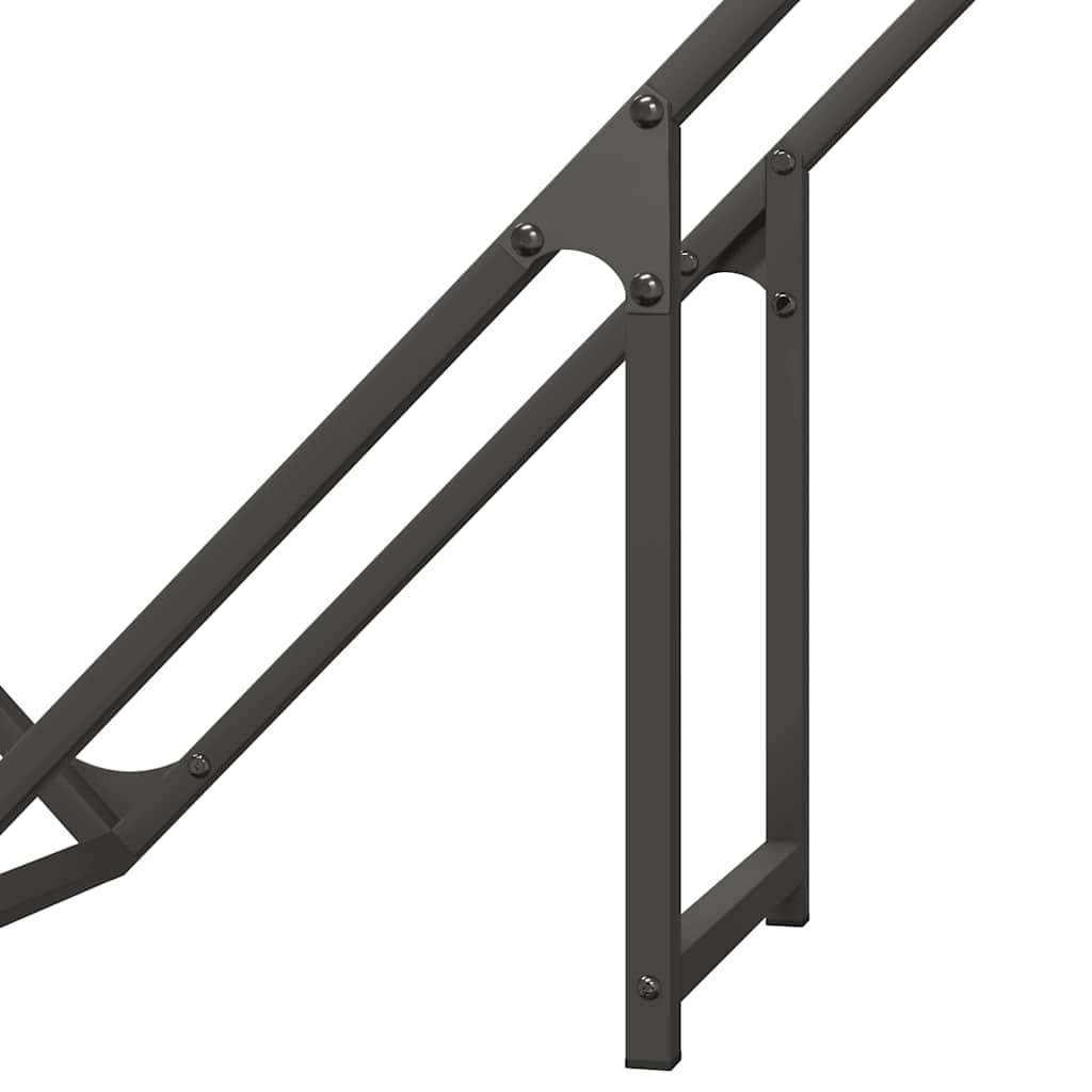 vidaXL Stojak na drewno opałowe czarny 100x25x100 cm
