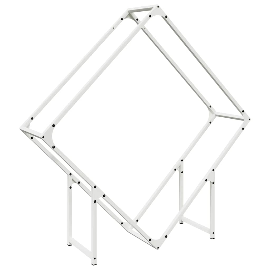 vidaXL Stojak na drewno opałowe biały 100x25x100 cm