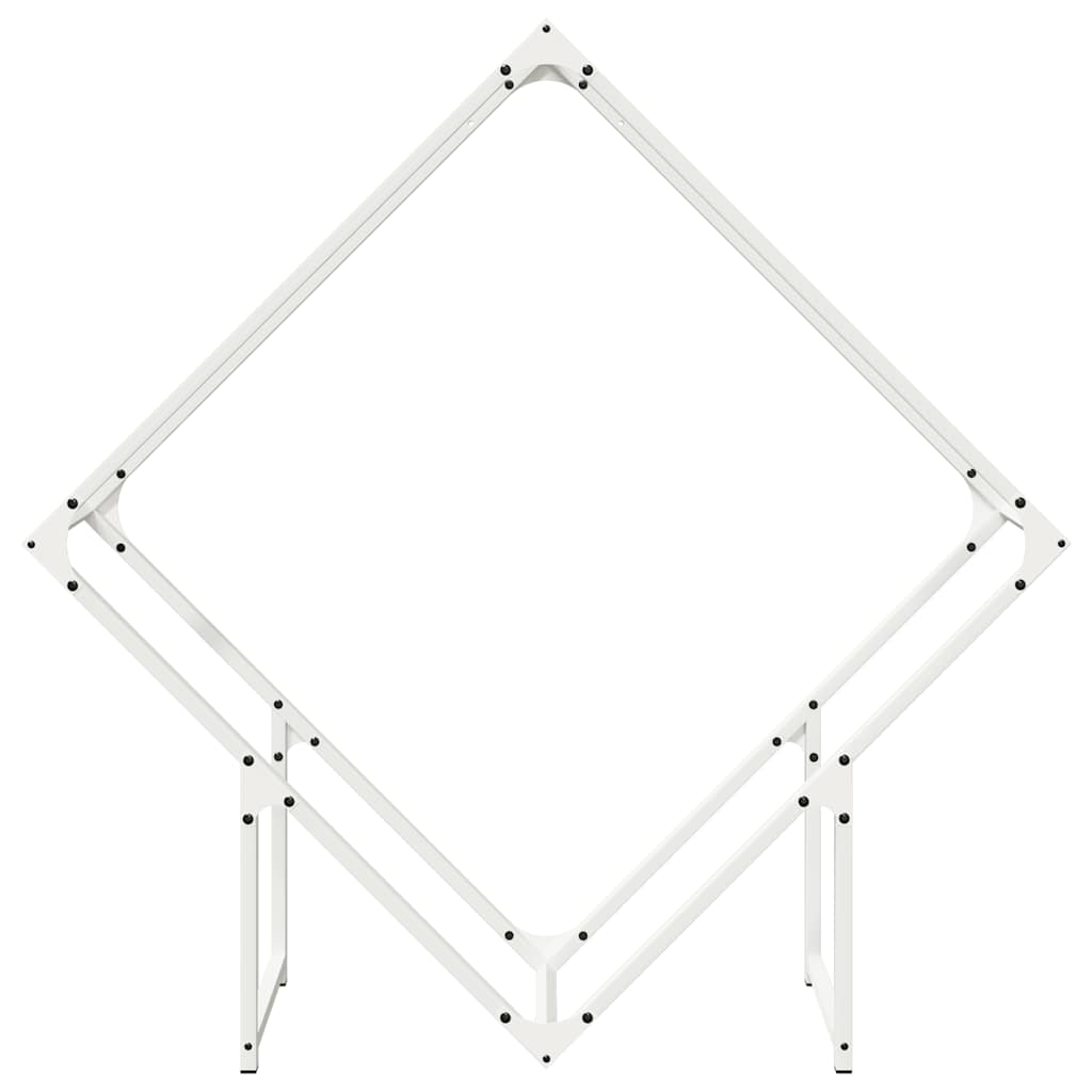 vidaXL Stojak na drewno opałowe biały 100x25x100 cm