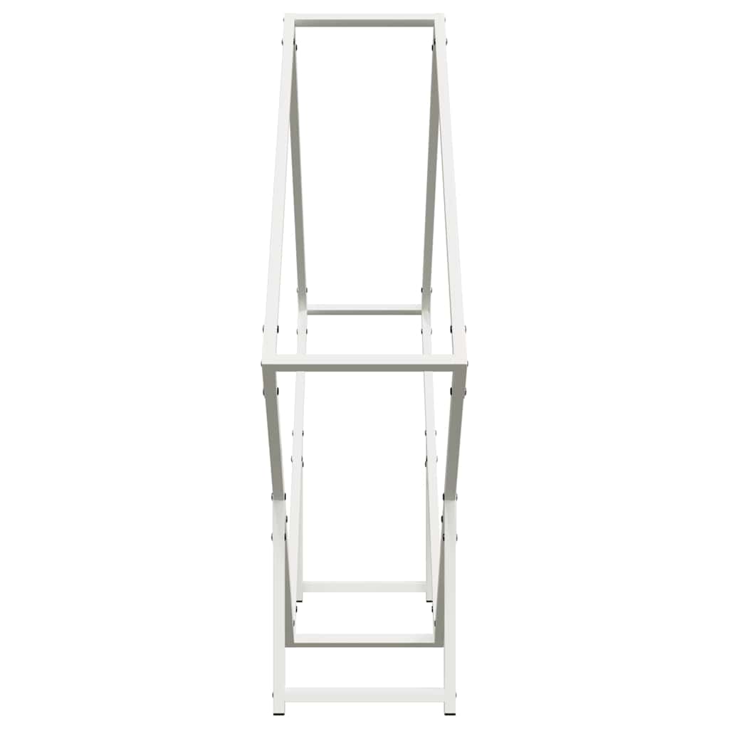 vidaXL Stojak na drewno opałowe biały 100x25x100 cm