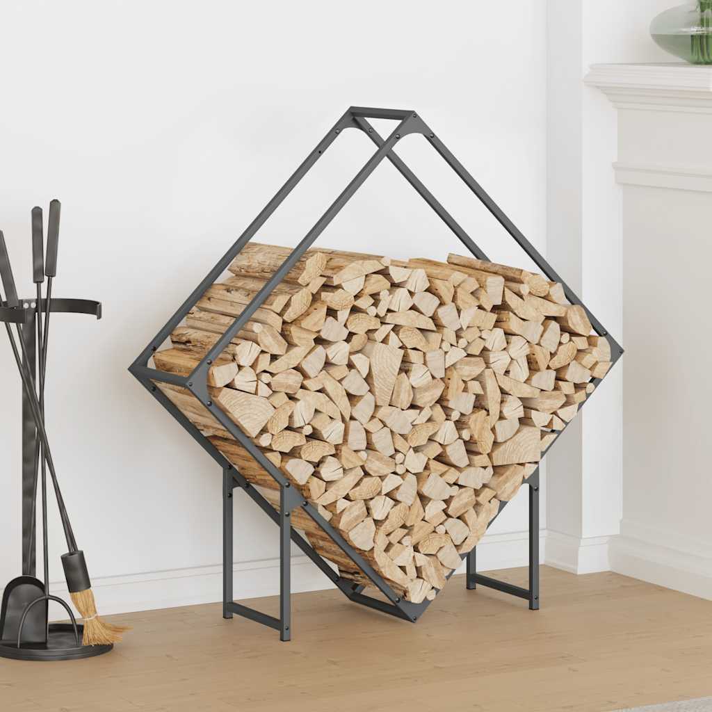 vidaXL Stojak na drewno opałowe antracyt 100x25x100 cm