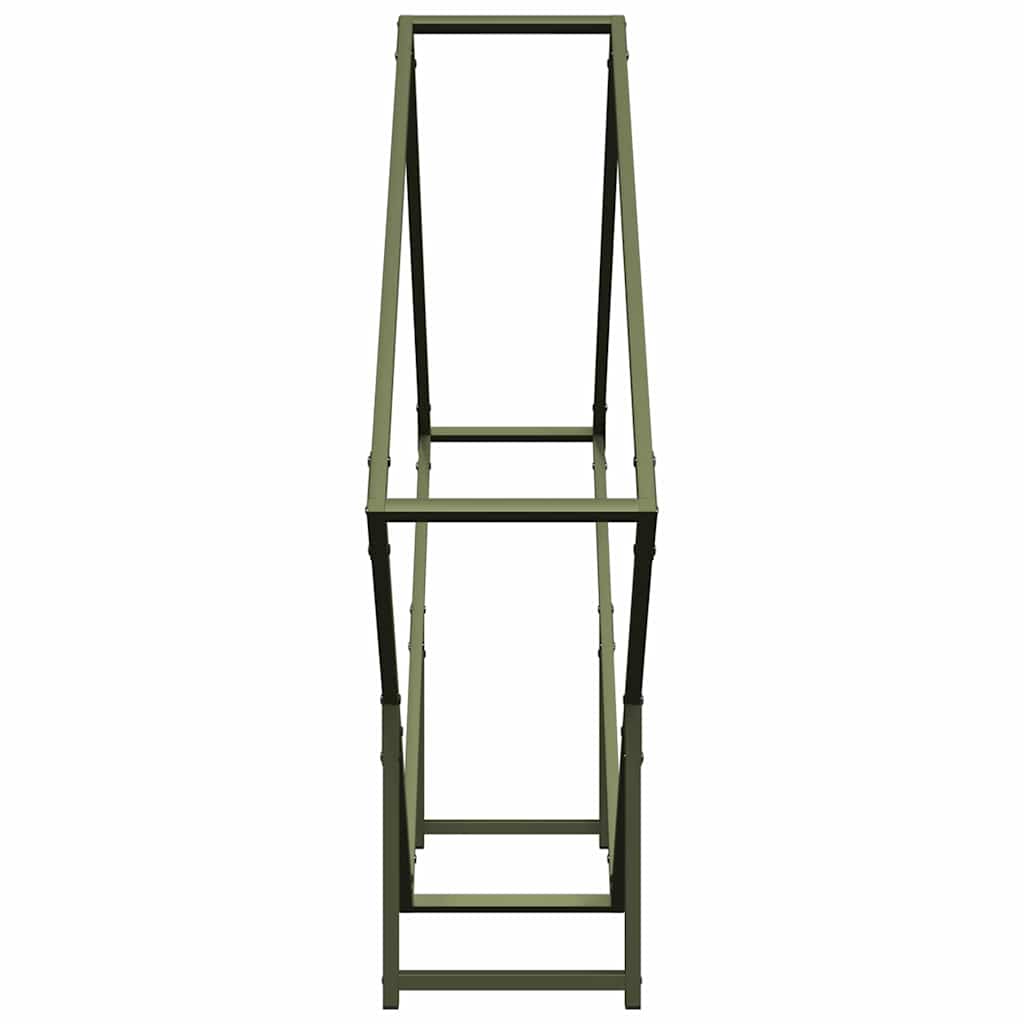vidaXL Stojak na drewno opałowe Oliwkowy Zielony 100x25x100 cm