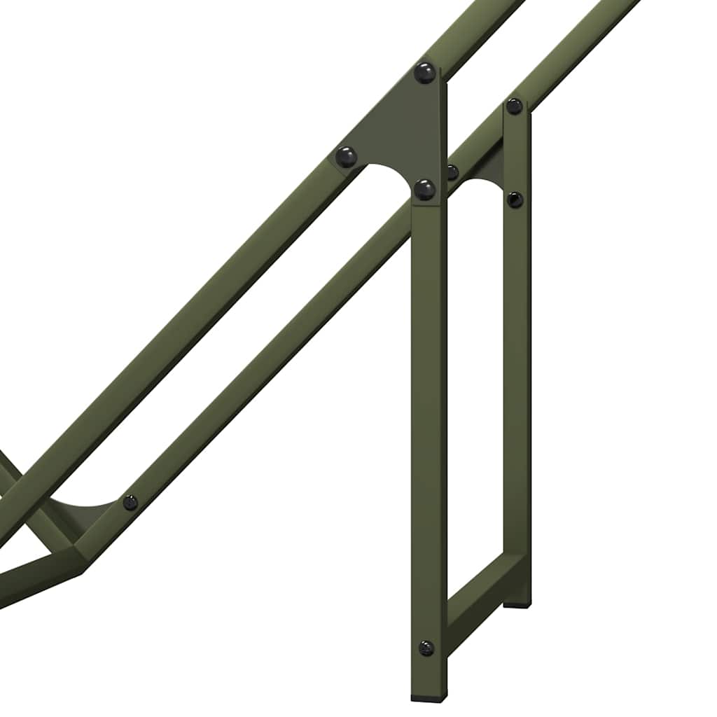 vidaXL Stojak na drewno opałowe Oliwkowy Zielony 100x25x100 cm