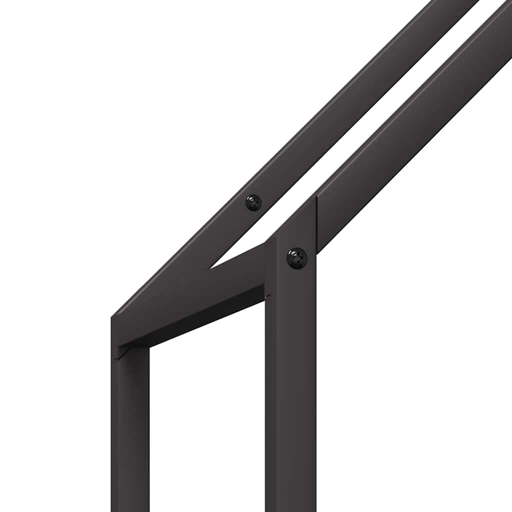 vidaXL Stojak na drewno opałowe czarny 40x25x120 cm
