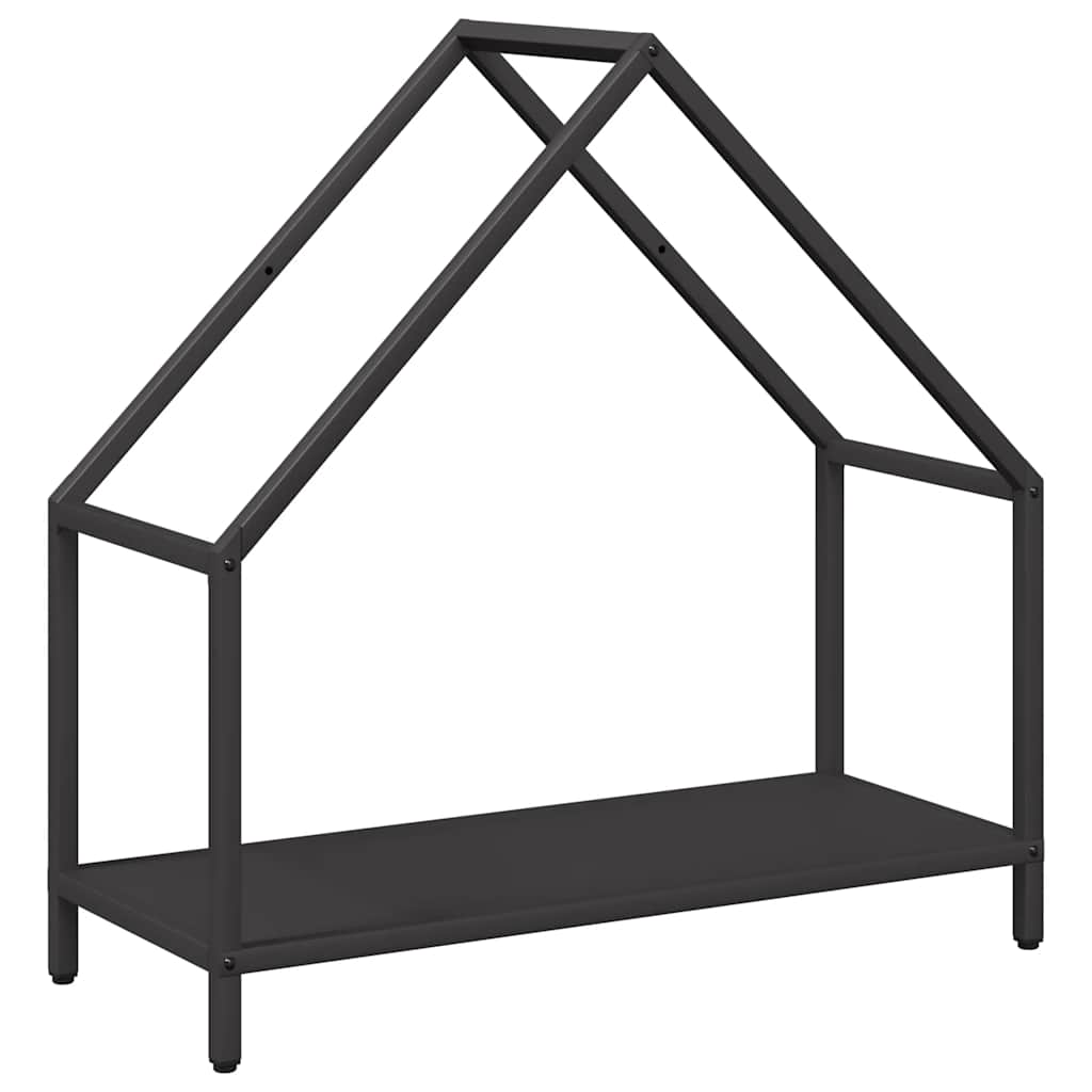 vidaXL Stojak na drewno opałowe czarny 60x25x60 cm