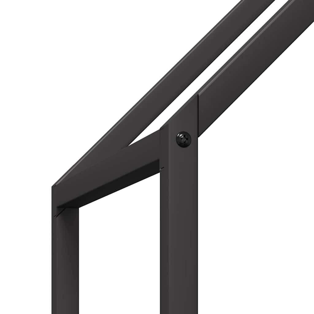vidaXL Stojak na drewno opałowe czarny 60x25x60 cm
