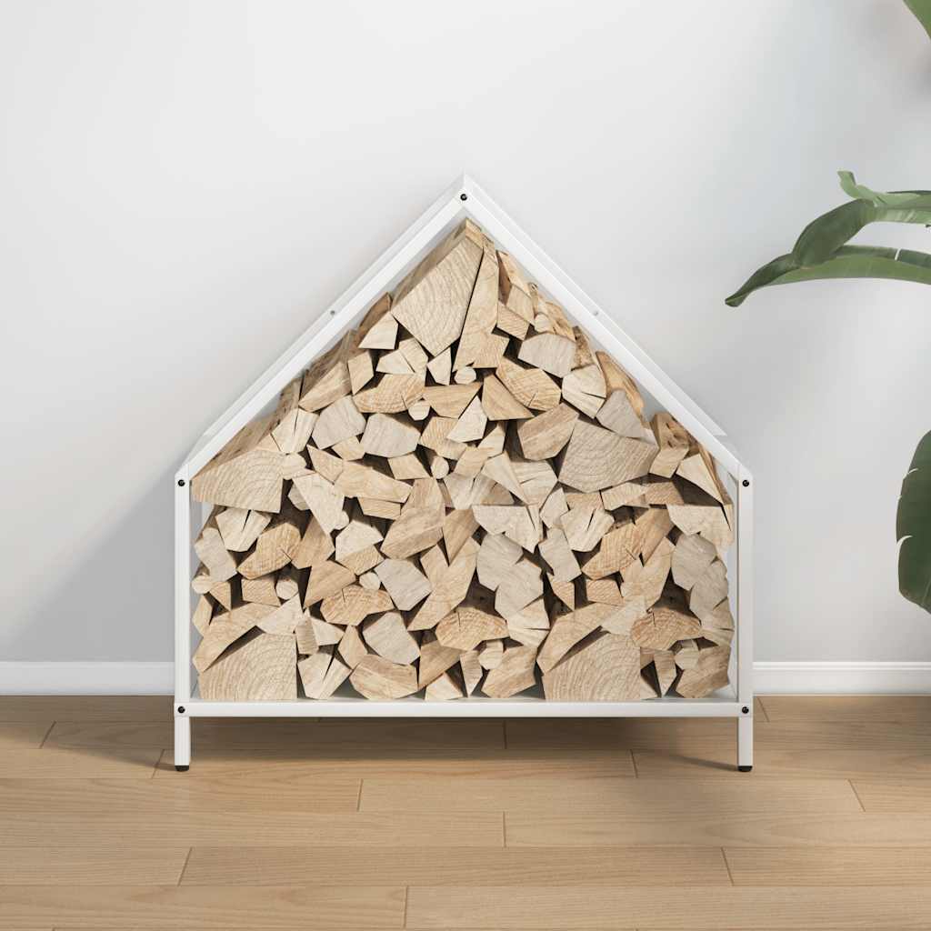 vidaXL Stojak na drewno opałowe biały 60x25x60 cm