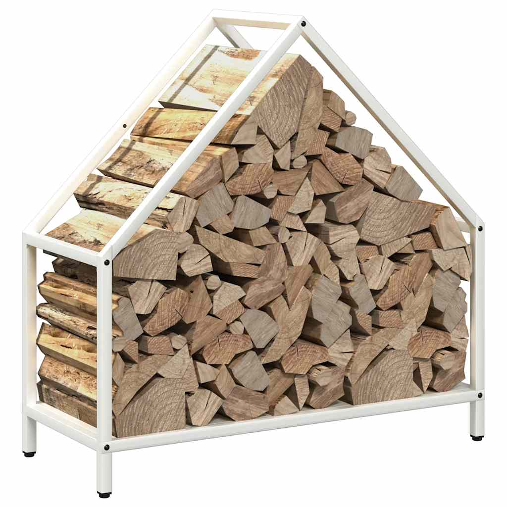 vidaXL Stojak na drewno opałowe biały 60x25x60 cm