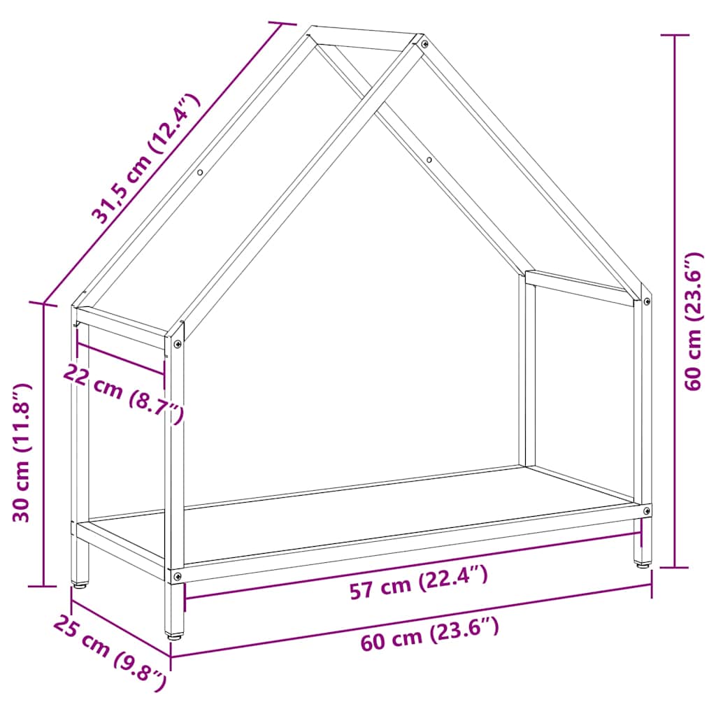 vidaXL Stojak na drewno opałowe biały 60x25x60 cm