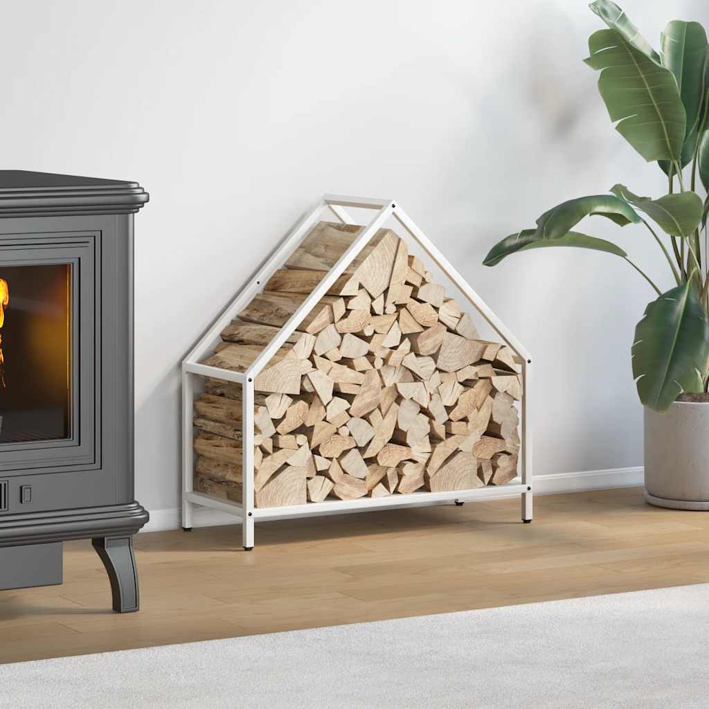 vidaXL Stojak na drewno opałowe biały 60x25x60 cm