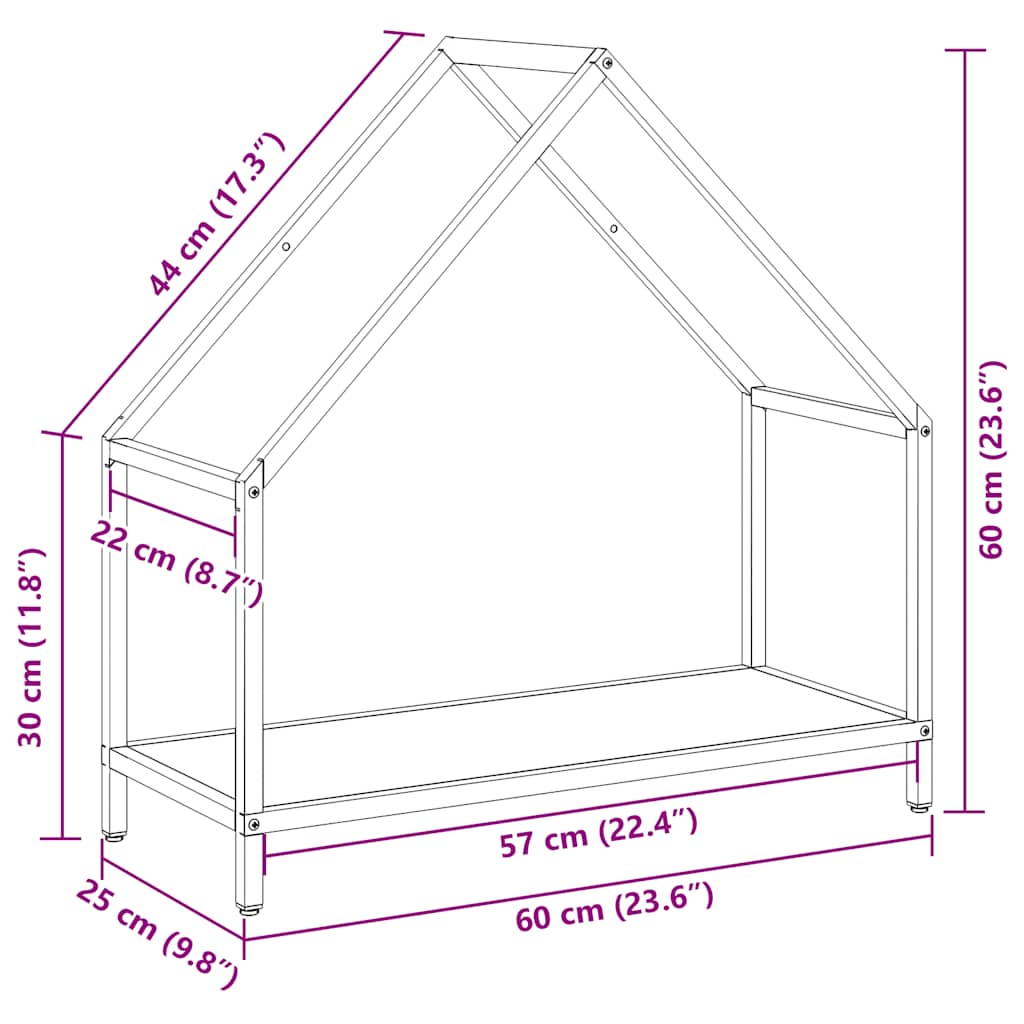 vidaXL Stojak na drewno opałowe antracyt 60x25x60 cm