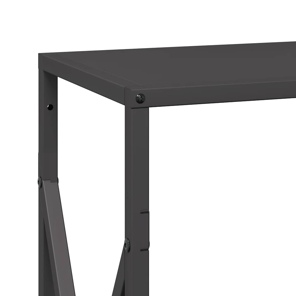 vidaXL Stojak na drewno opałowe czarny 34x25x70 cm