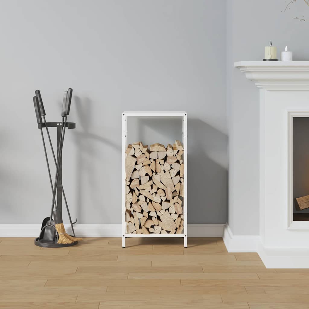 vidaXL Stojak na drewno opałowe biały 34x25x70 cm