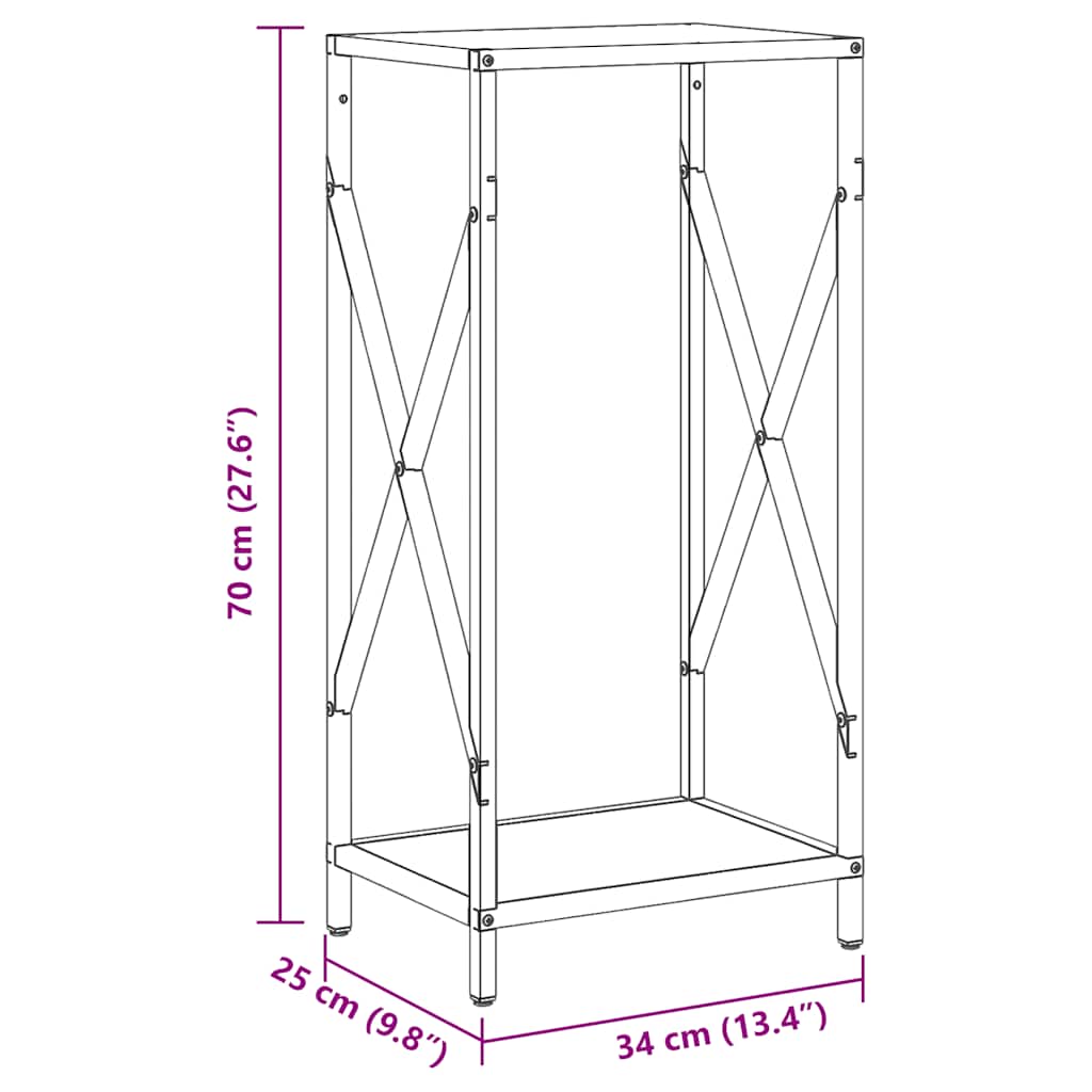 vidaXL Stojak na drewno opałowe antracyt 34x25x70 cm