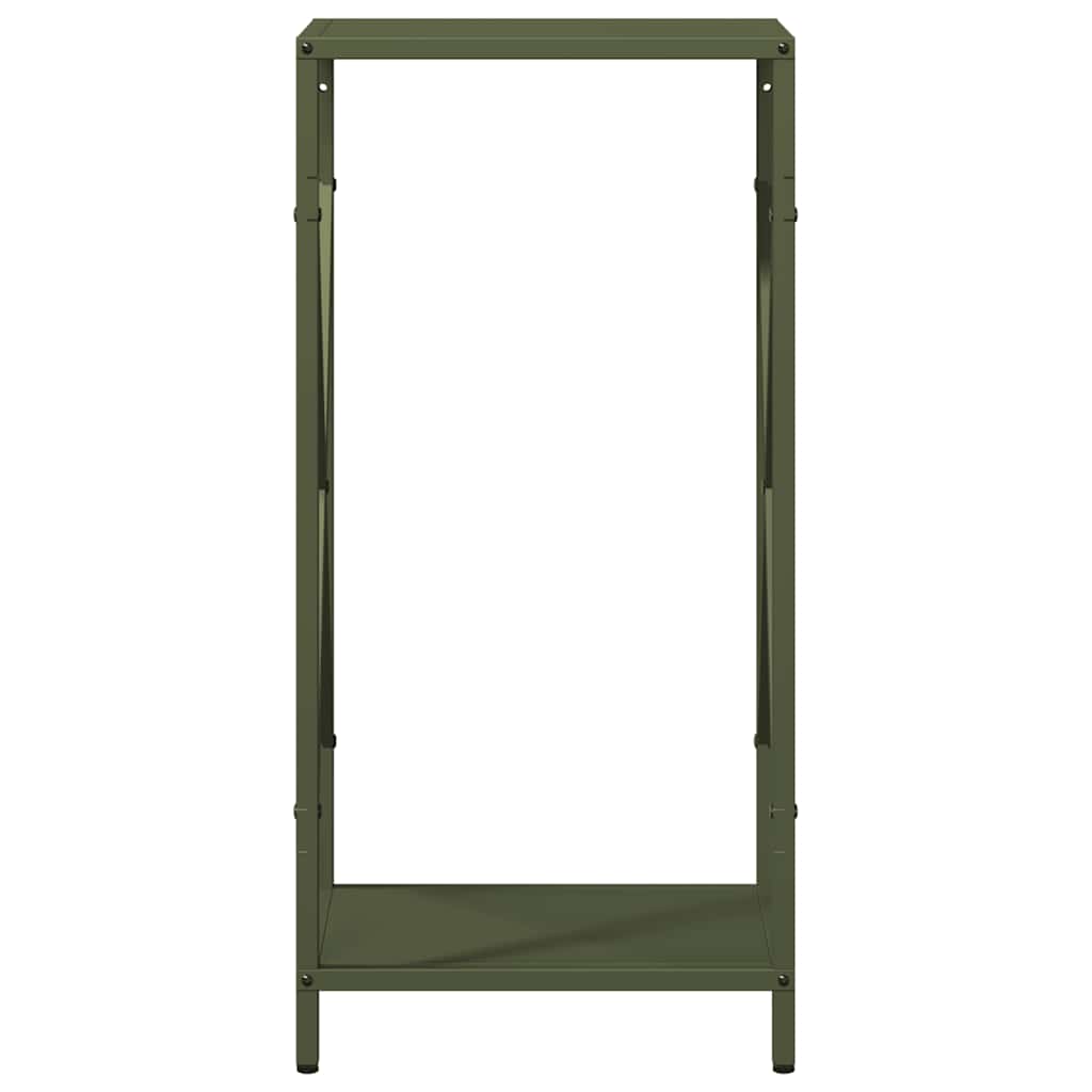 vidaXL Stojak na drewno opałowe Oliwkowy Zielony 34x25x70 cm