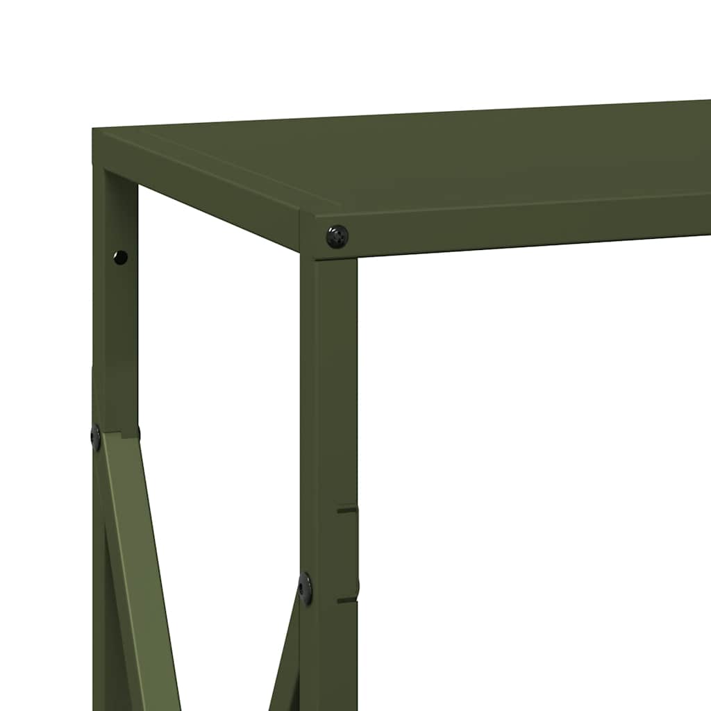 vidaXL Stojak na drewno opałowe Oliwkowy Zielony 34x25x70 cm