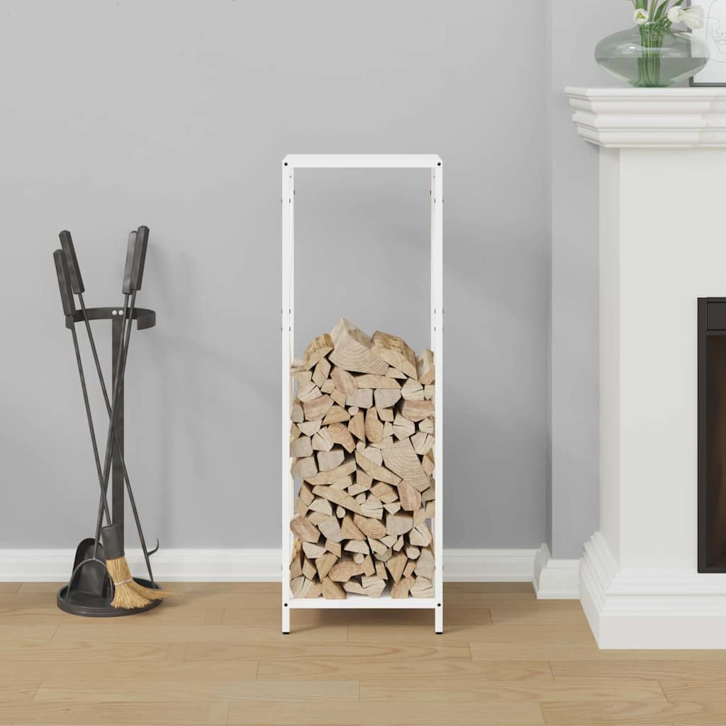 vidaXL Stojak na drewno opałowe biały 34x25x100 cm