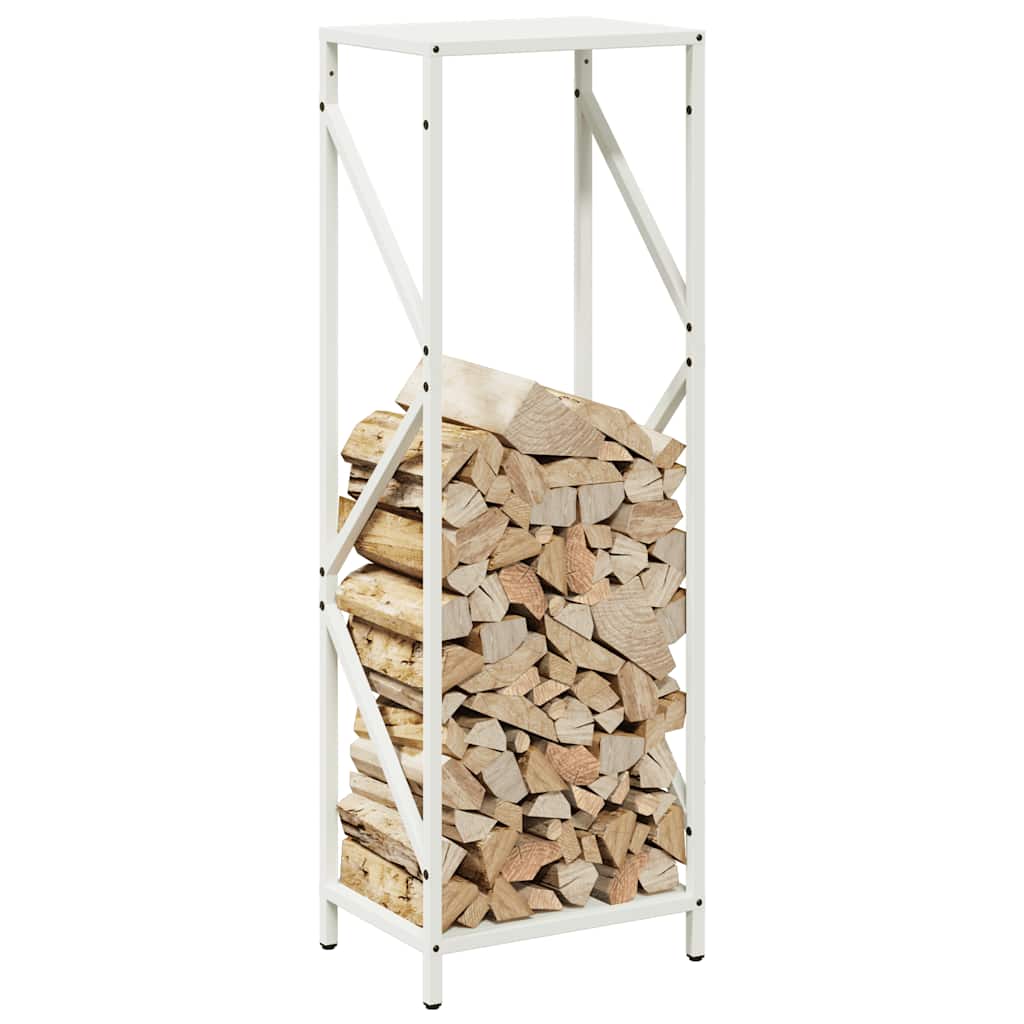 vidaXL Stojak na drewno opałowe biały 34x25x100 cm