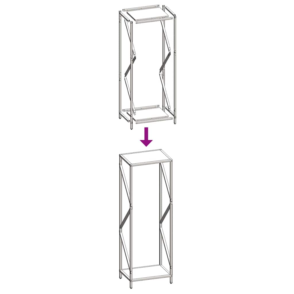 vidaXL Stojak na drewno opałowe biały 34x25x100 cm