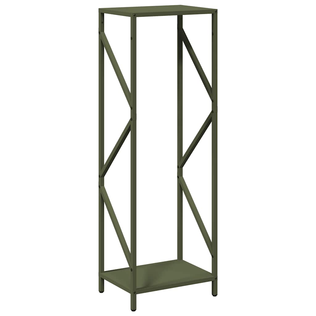 vidaXL Stojak na drewno opałowe Oliwkowy Zielony 34x25x100 cm