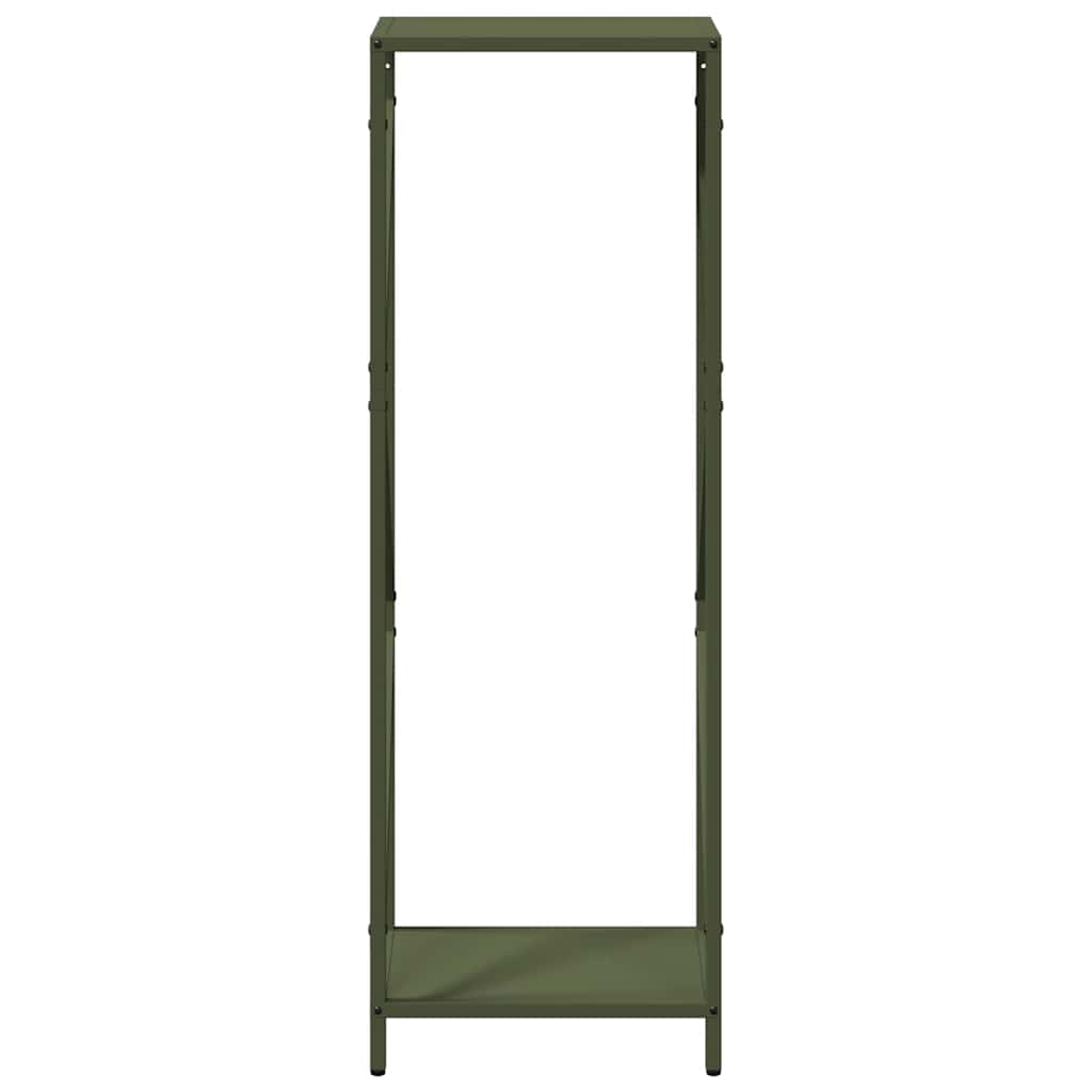 vidaXL Stojak na drewno opałowe Oliwkowy Zielony 34x25x100 cm