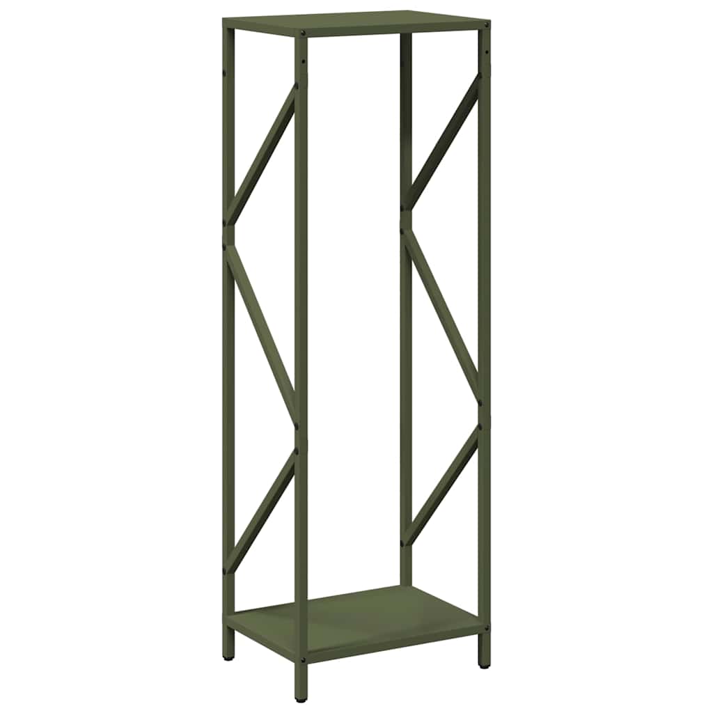 vidaXL Stojak na drewno opałowe Oliwkowy Zielony 34x25x100 cm